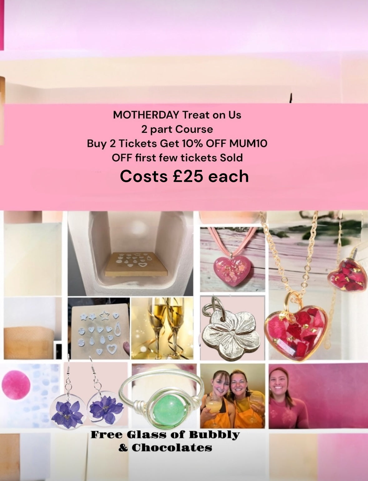 Choose your Date, Day or time 💕Short Course Saturday 22nd March or Saturday 29th March Mothersday Special for you, your daughters and Sons Arts And Crafts.💕
