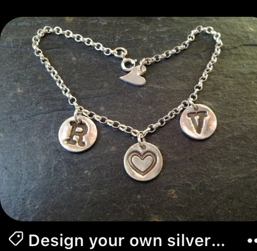 💕Design your own Silver Charms, pendant, earrings, bracelets 2 part course Feb 19th, 26th Social evening 7-9.15pm other dates available FREE WINE🥂