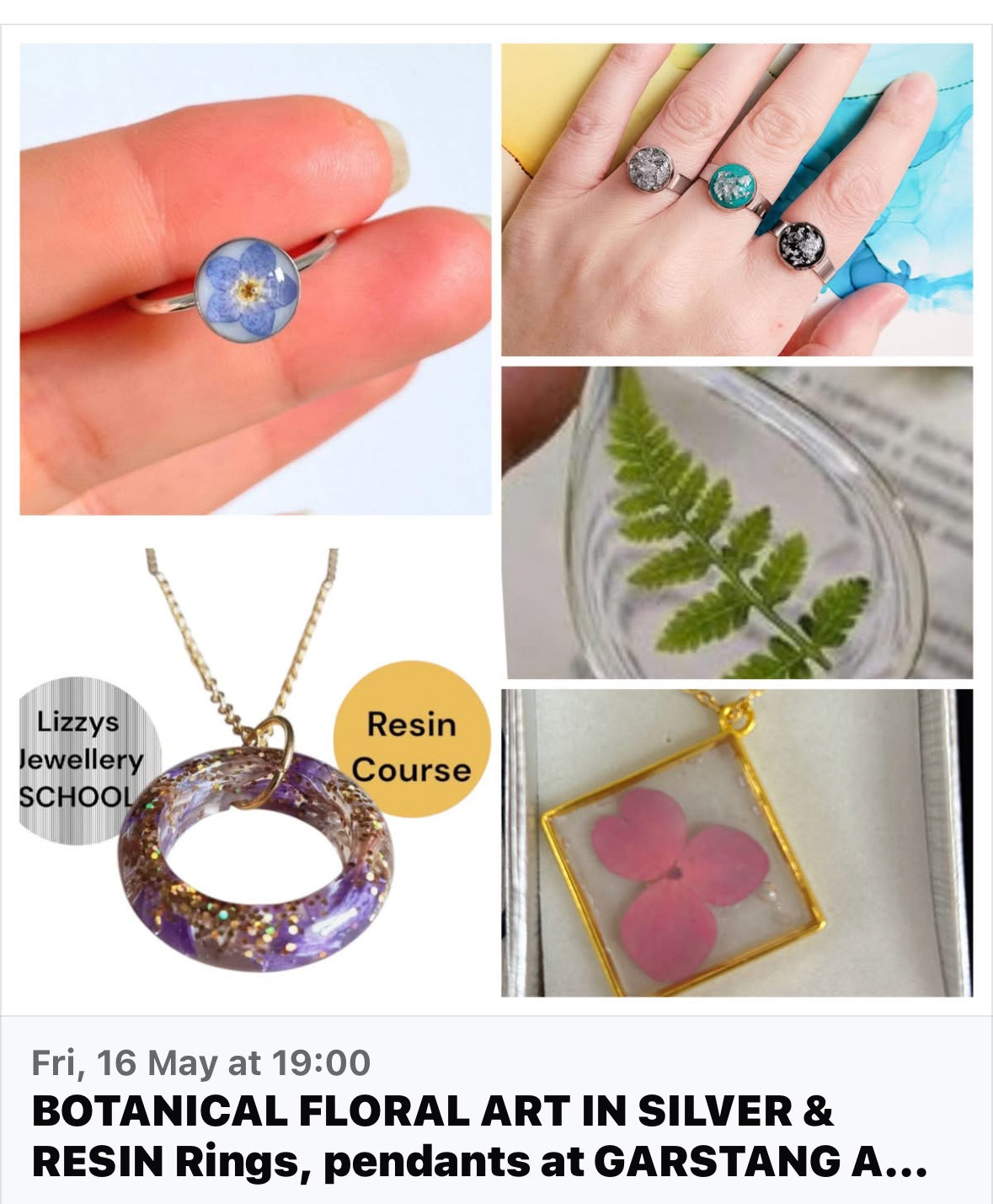 Friday Evening 7-9pm Silver & Resin Course Spring 2025 see info