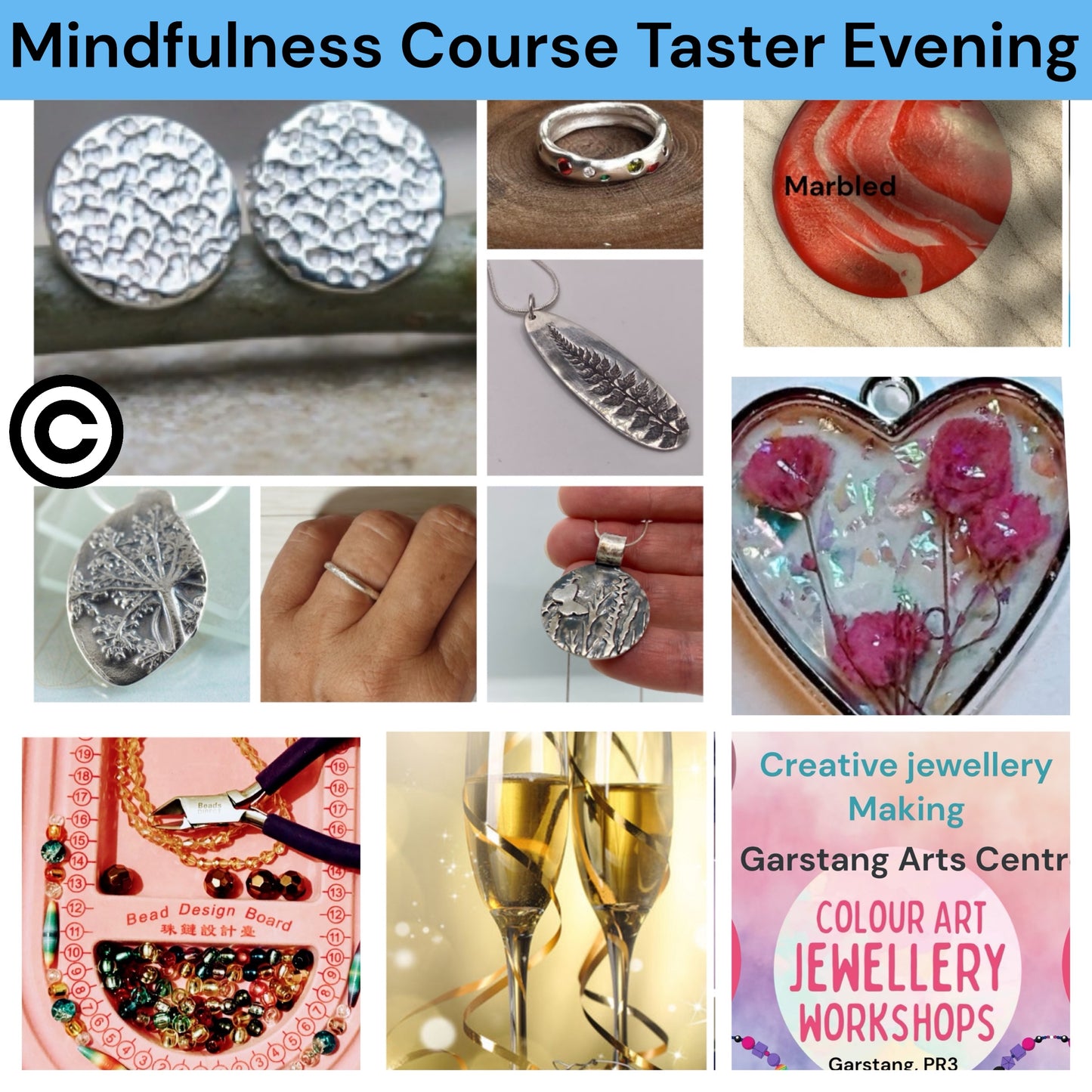 Course Taster evening, a bit of everything Silver, Resin, Clay, Beading opens out to calender