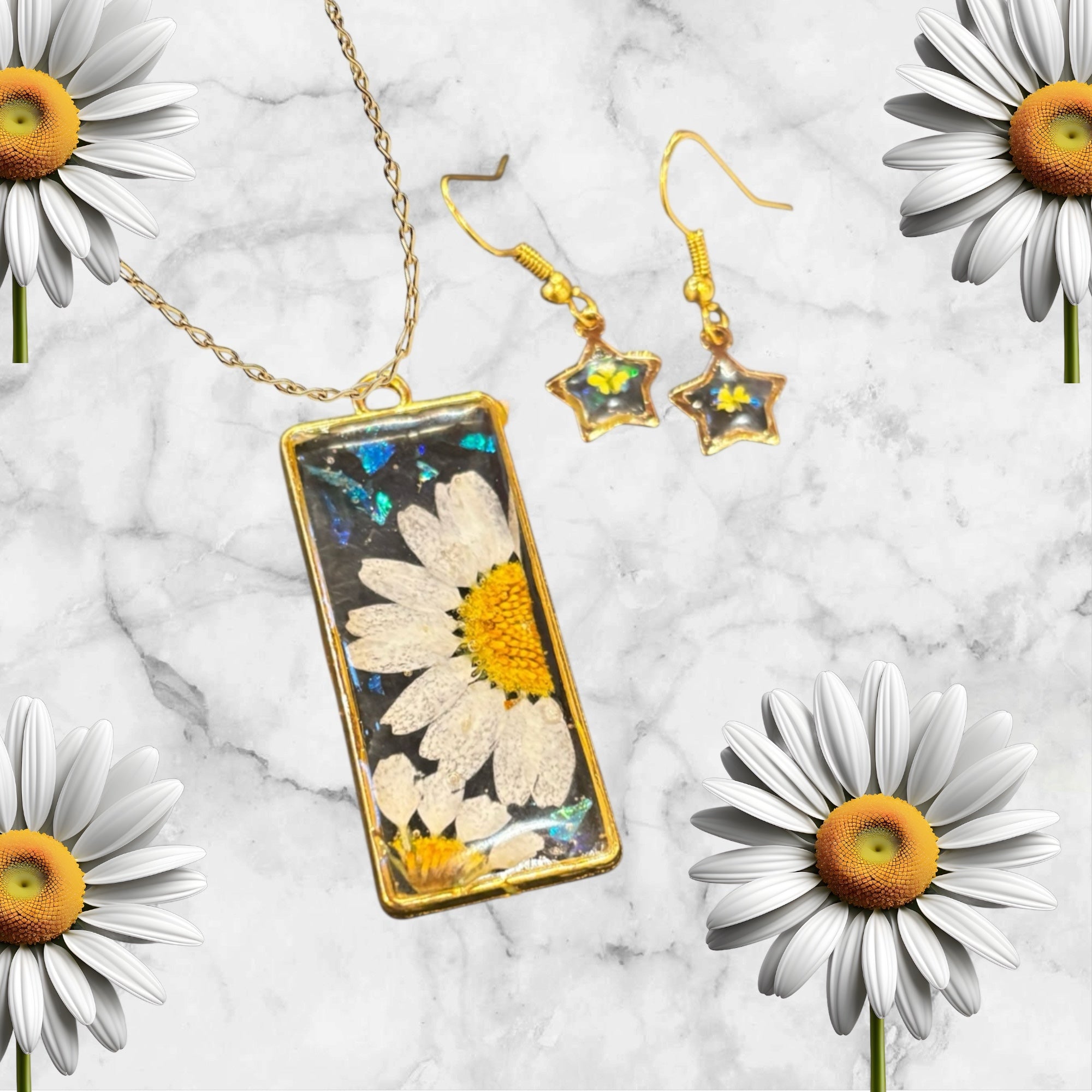 Botanical Floral Art in Resin to wear