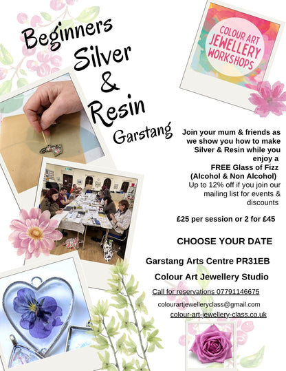 🩶 Silver & Resin Workshop Garstang — Choose Your Dates FREE GLASS OF Fizz on the night!