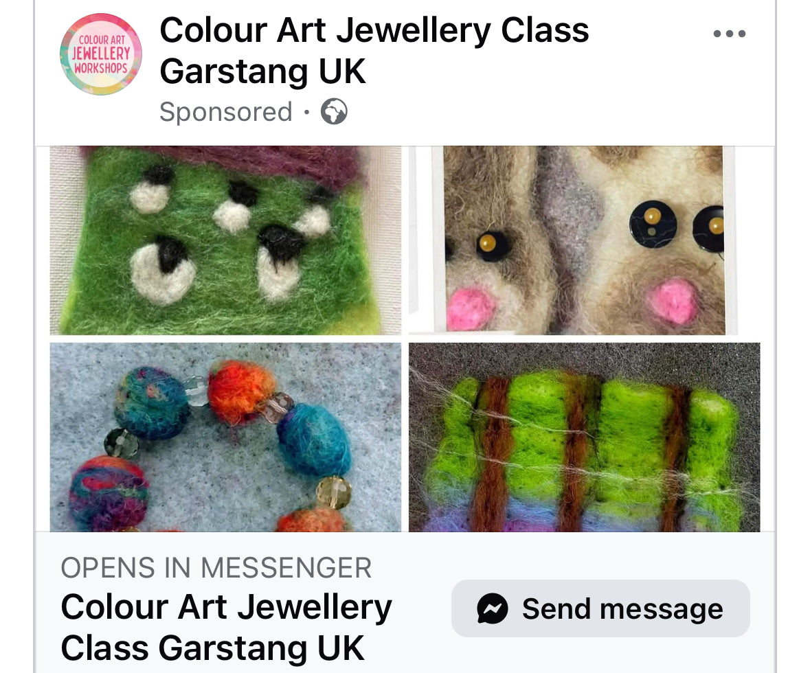 Creative felting workshop/short course Dates & Book on through Calender 2026 Dates ENROL