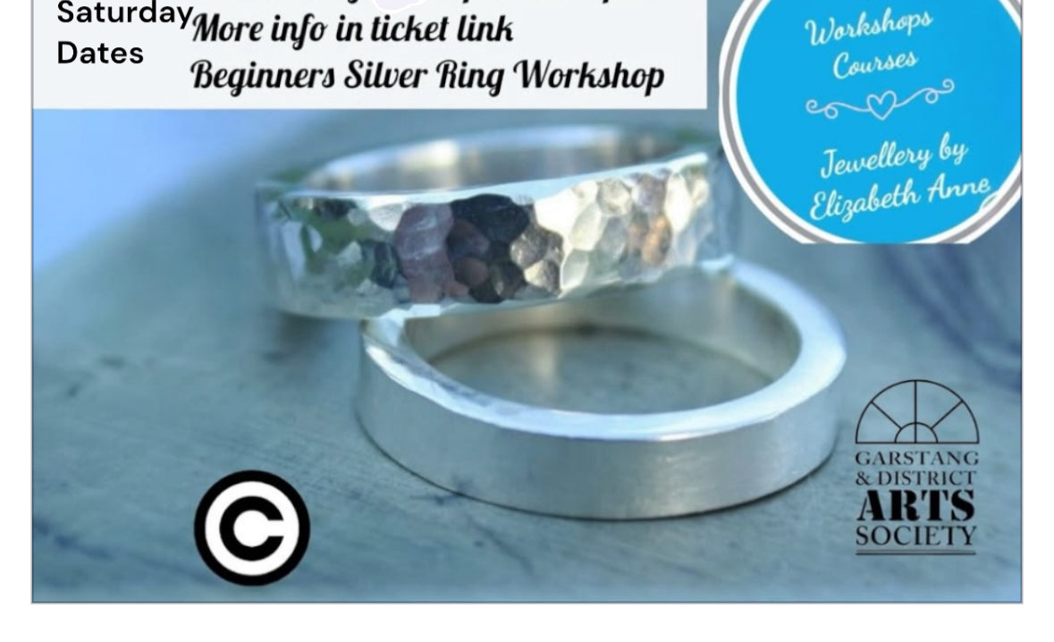 Choose make a silver or sea glass or a Silver Skinny Stacking Ring in the evening Garstang Arts Centre PR3