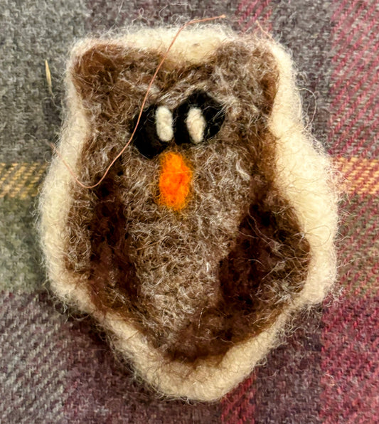 Owl felting kit Brooch by Lizzie Anne