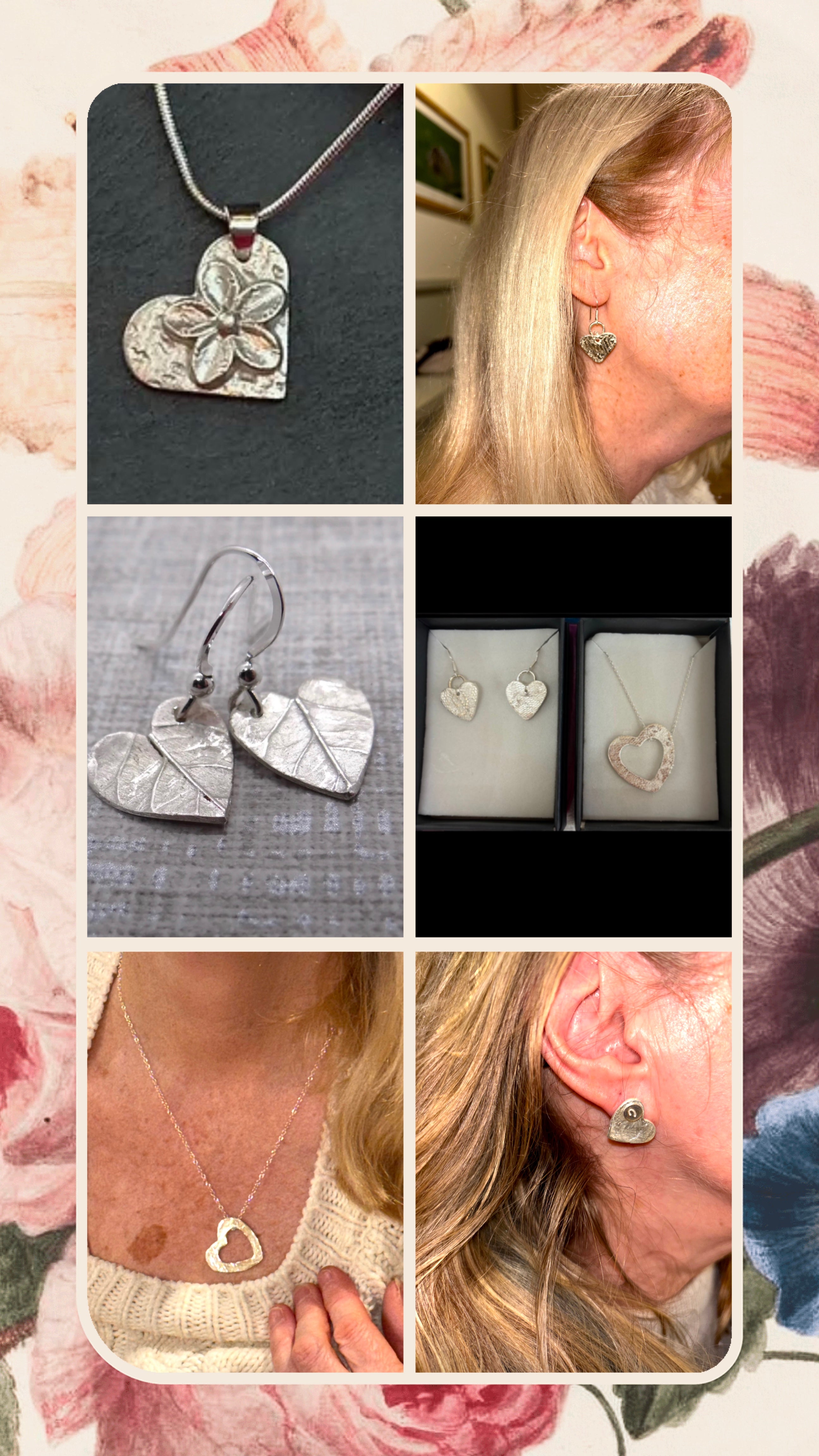 Valentines hearts and flowers Beginners silver workshops Garstang Make Pendants, earrings or rings and more …