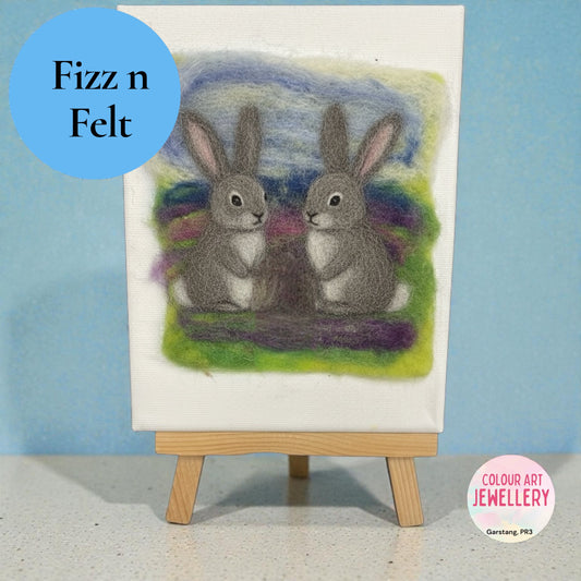 Felt n Fizz picture Rabbits in a Field