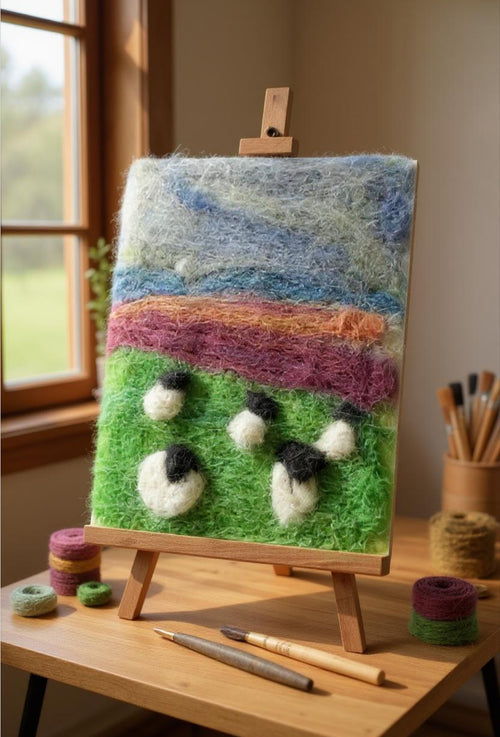 * 🐑 Painting with fibres felting landscapes social evening everyone welcome Garstang PR3 WED 1st APRIL + Dates