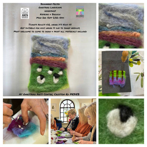 * 🐑 Painting with fibres felting landscapes social evening everyone welcome Garstang PR3 WED 1st APRIL + Dates