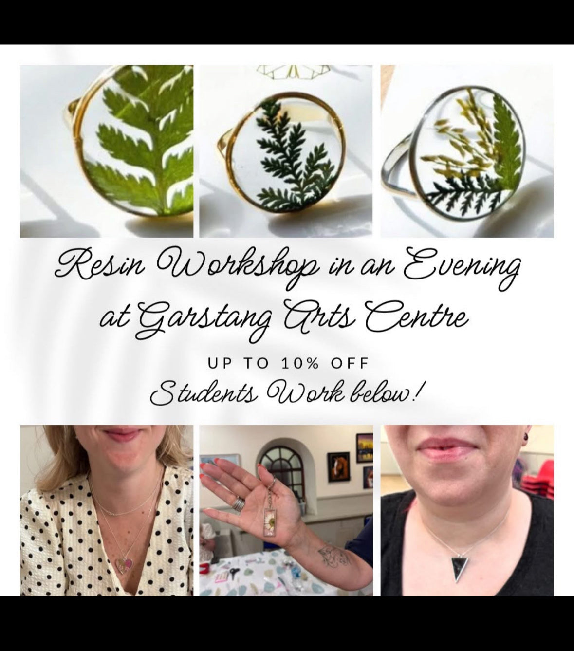 3 places left on our Silver & Resin Jewellery Workshop craft with friends or treat yourself✨