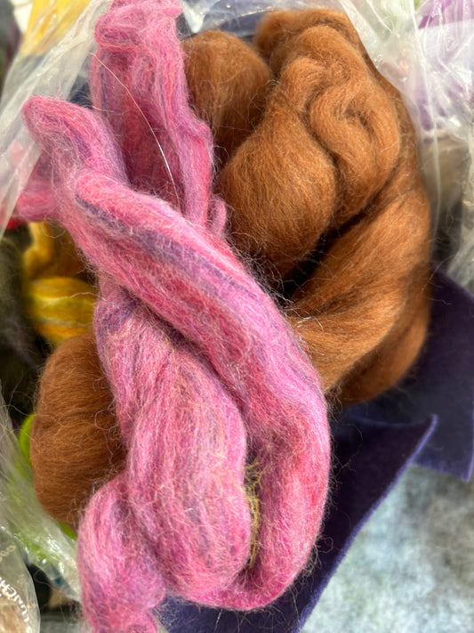 2g wool random selection mixed colours, shades & Sparkle