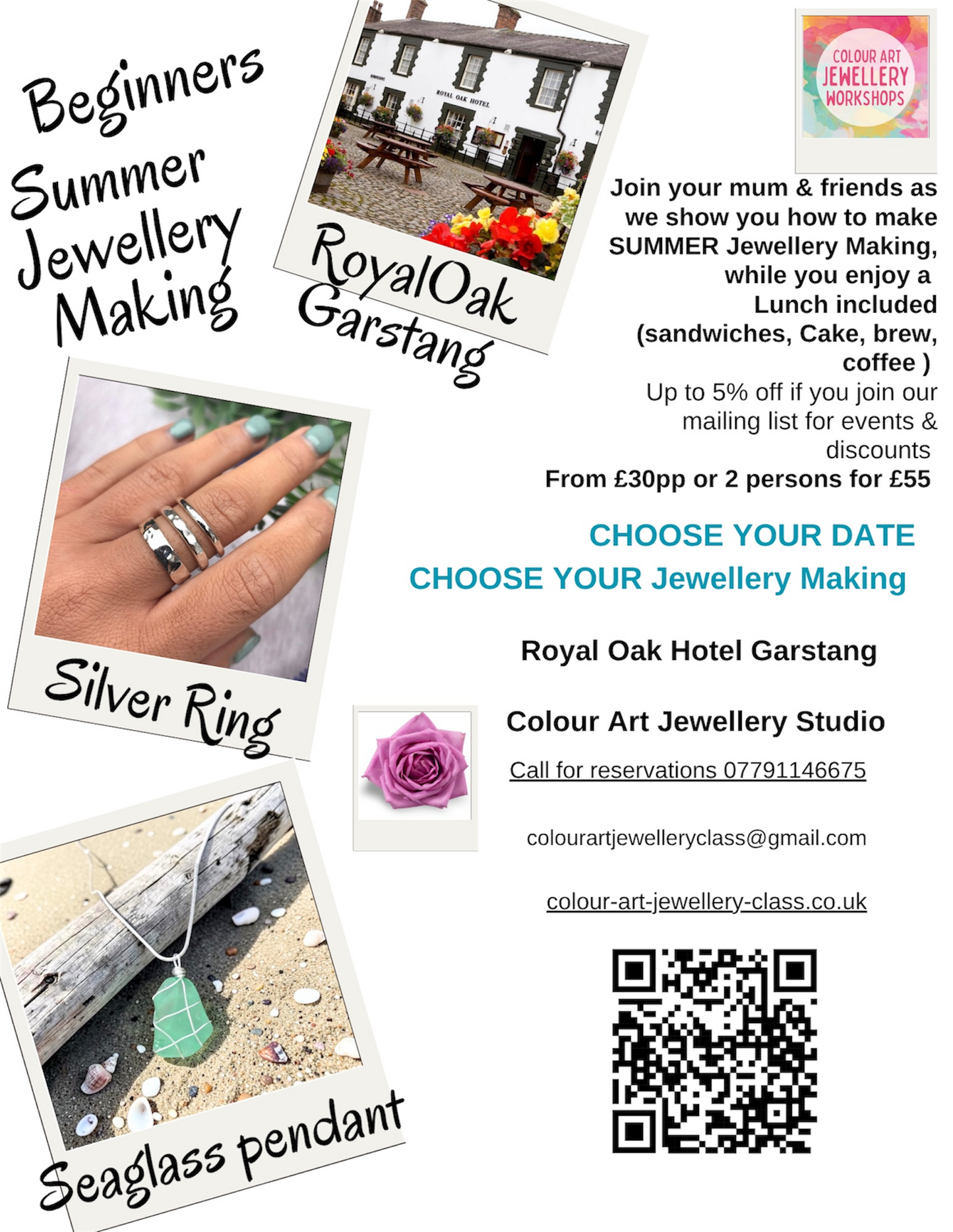 CLICK HERE👉Beginners Summer Jewellery Making and Lunch at Garstang- Royal Oak Hotel