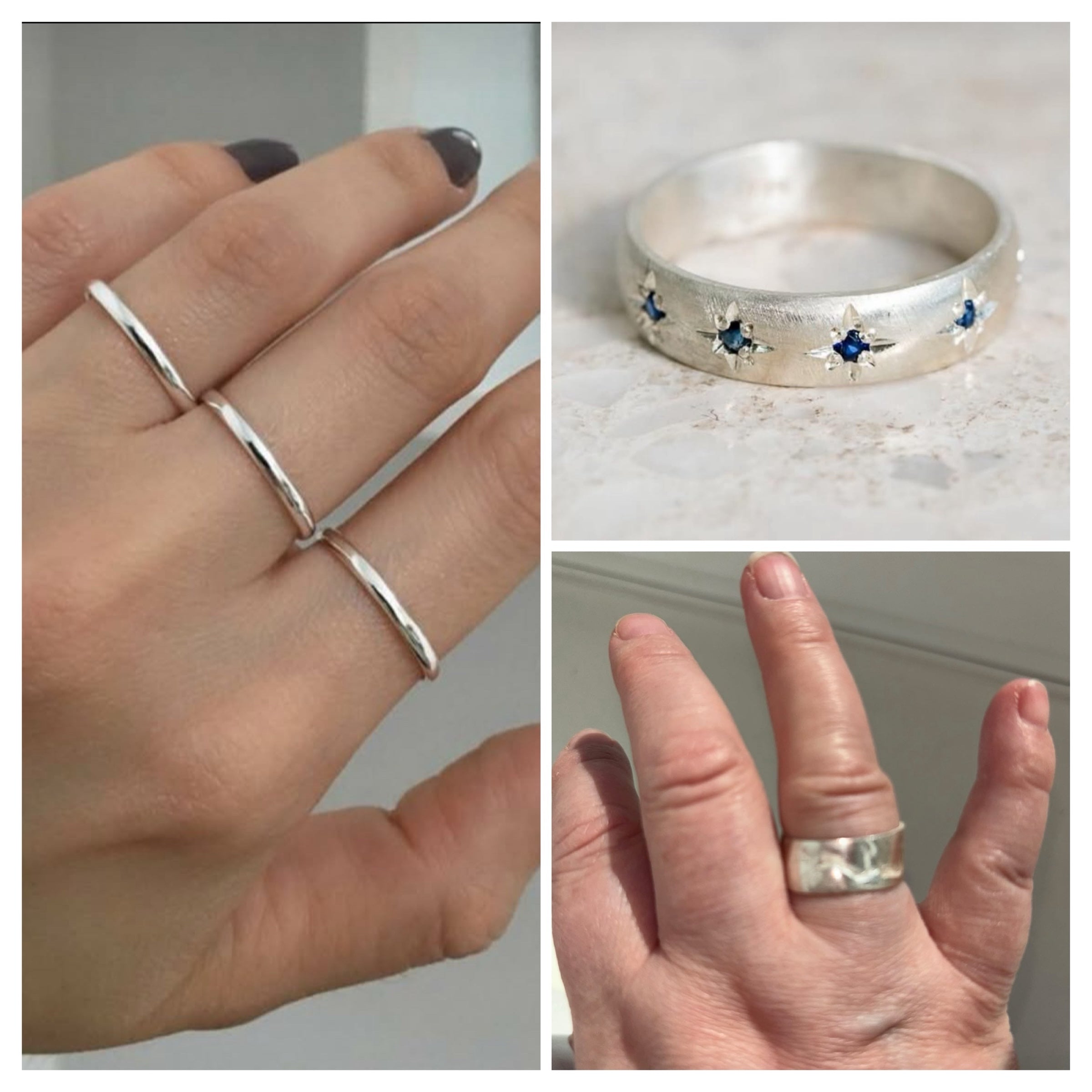 Make a Silver Skinny Stacking Ring, stone ring or Chunky Ring