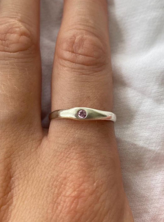 Chunky silver ring with stone for sale or make yourself choose date for workshop below👇