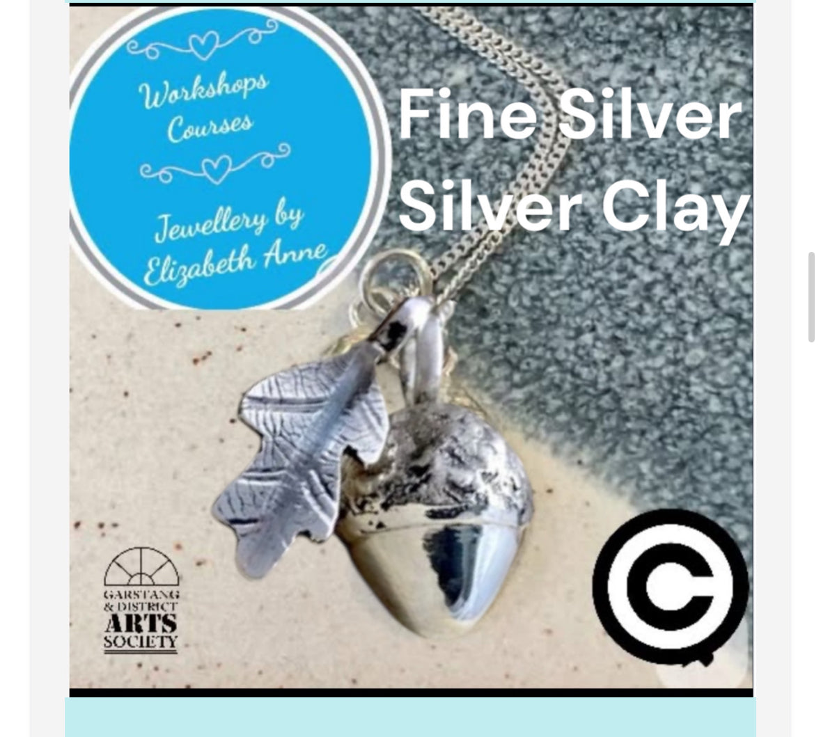 6 weeks course Silver Clay, Pure silver included Garstang PR3