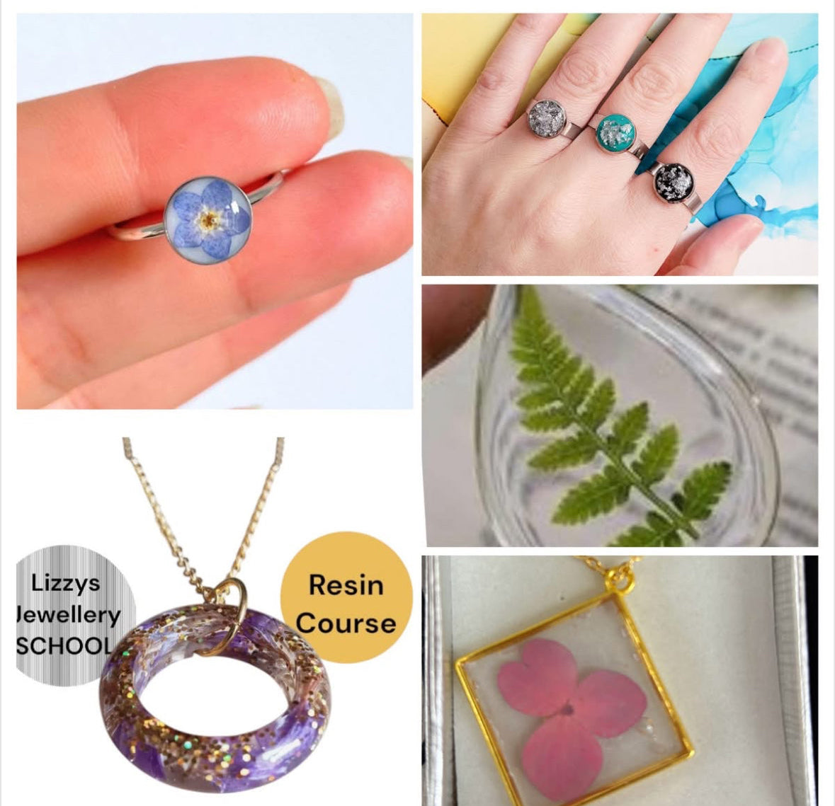 wed Evening 7-9pm Silver & Resin Course Spring 2025 see info