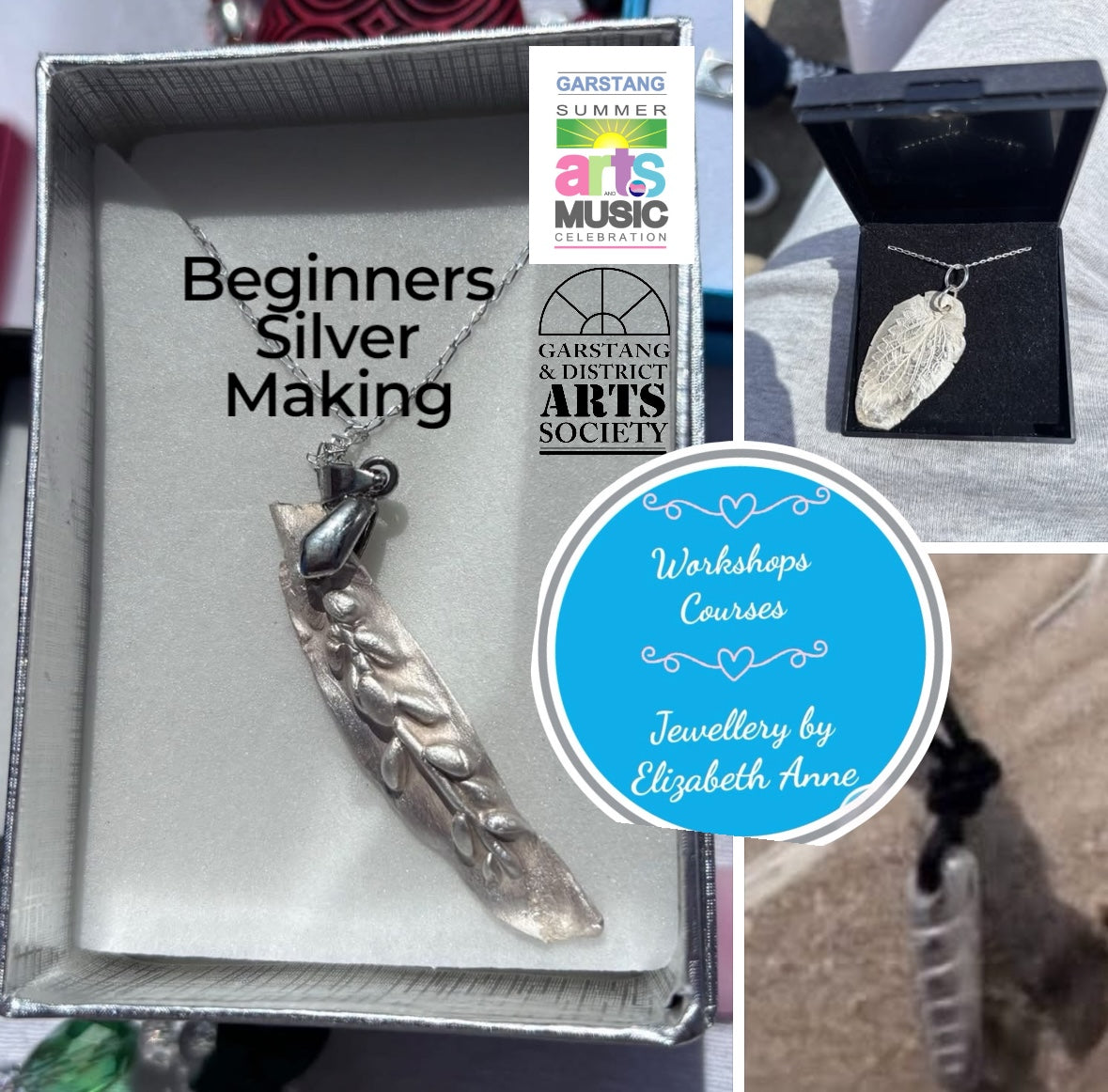🥂New Fizz and Silver Beginners Making New Summer Botanical and Nature Silver Pendant or earrings Workshop Garstang Wednesday and Saturday