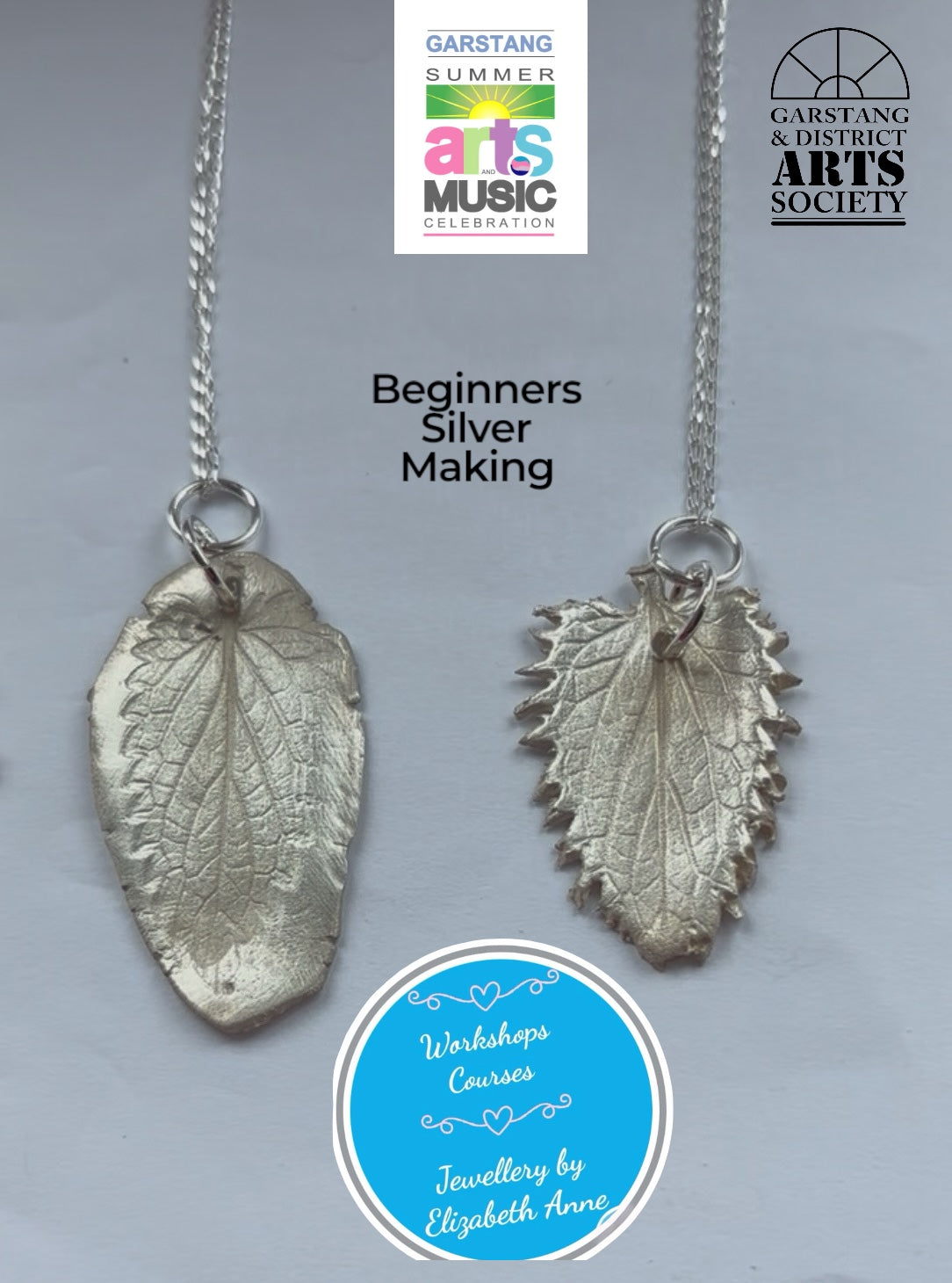 🥂New Fizz and Silver Beginners Making New Summer Botanical and Nature Silver Pendant or earrings Workshop Garstang Wednesday and Saturday