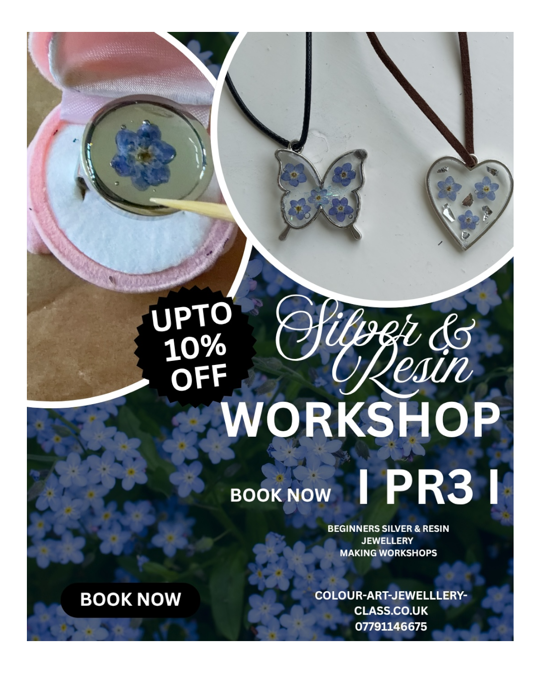 🩶 Silver & Resin Workshop Garstang — Choose Your Dates FREE GLASS OF Fizz on the night!