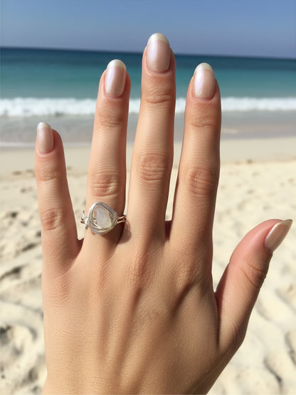 Adult & Teen (16 and under) Gemstone & Seaglass Silver Ring Workshop PR3