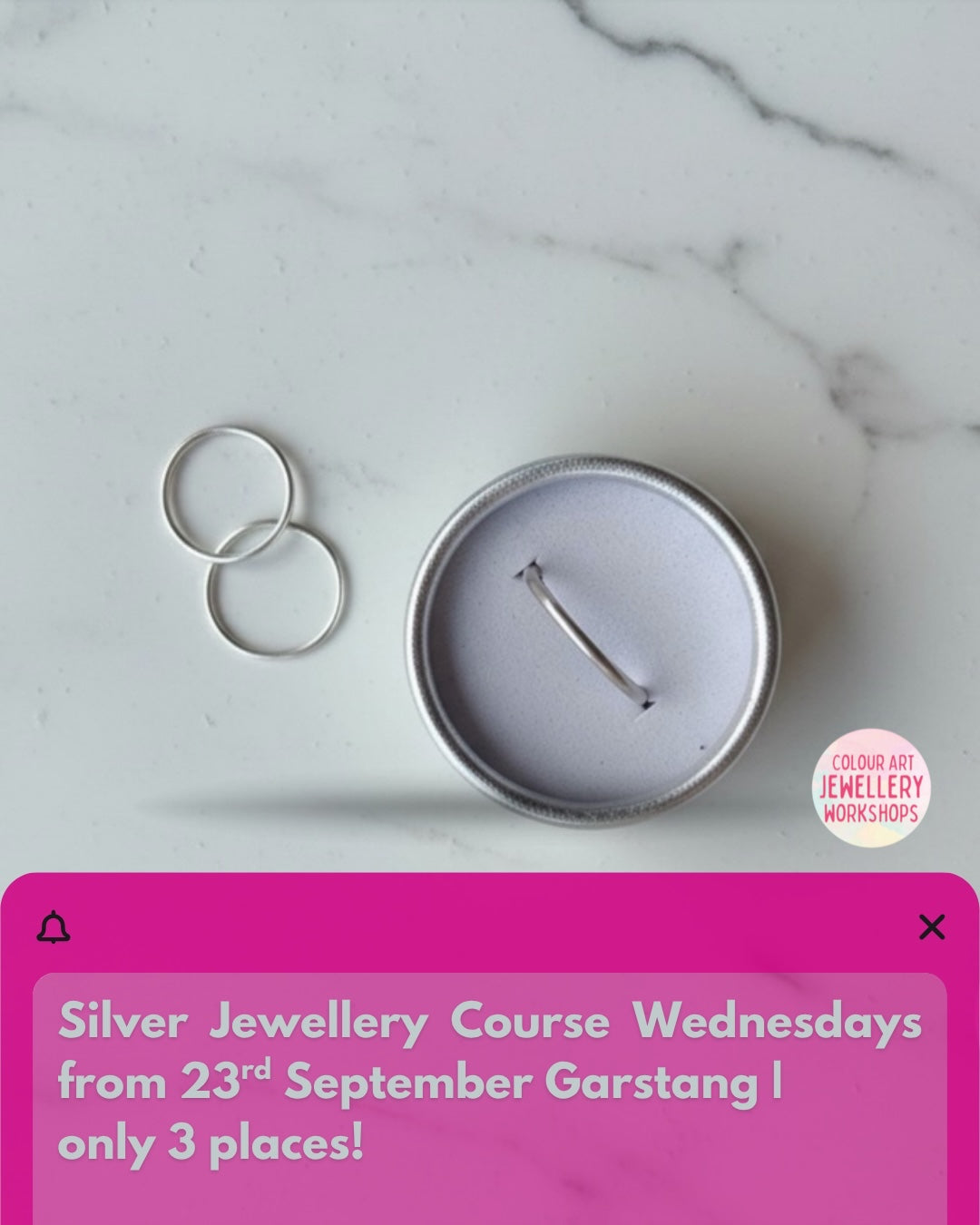 Silver Jewellery Course — Wednesdays from 23rd September