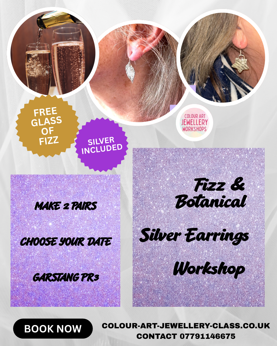Fizz & Botanical Silver Earrings Workshop 🌿