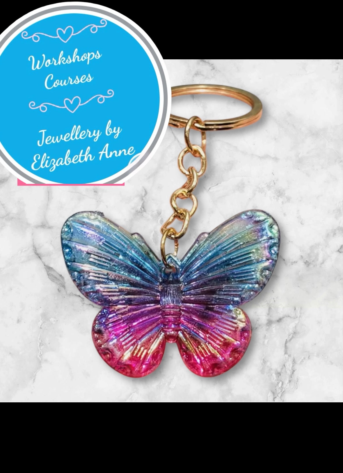 Summer Beginners Jewellery workshop Wed 19th August 7-9pm Make a resin butterfly Pendant/keyring £20