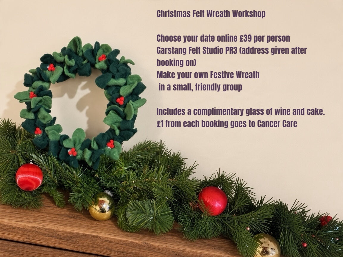 Festive Craft Needle Felt Wreath Making Workshop Christmas Dates Garstang PR3 🍷