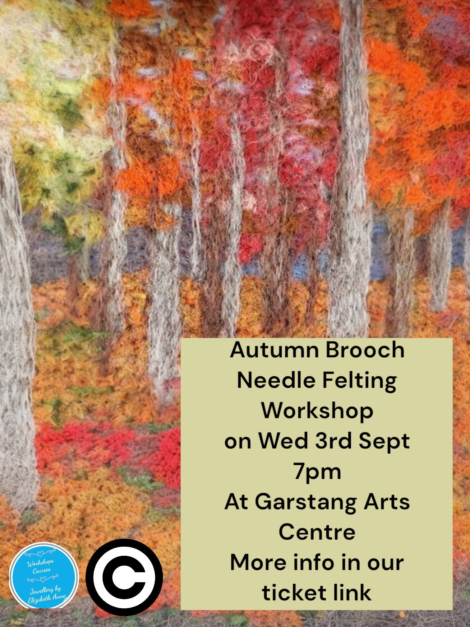 3rd Sept 2025 7pm Autumn needle felting additional workshop. With other extra dates