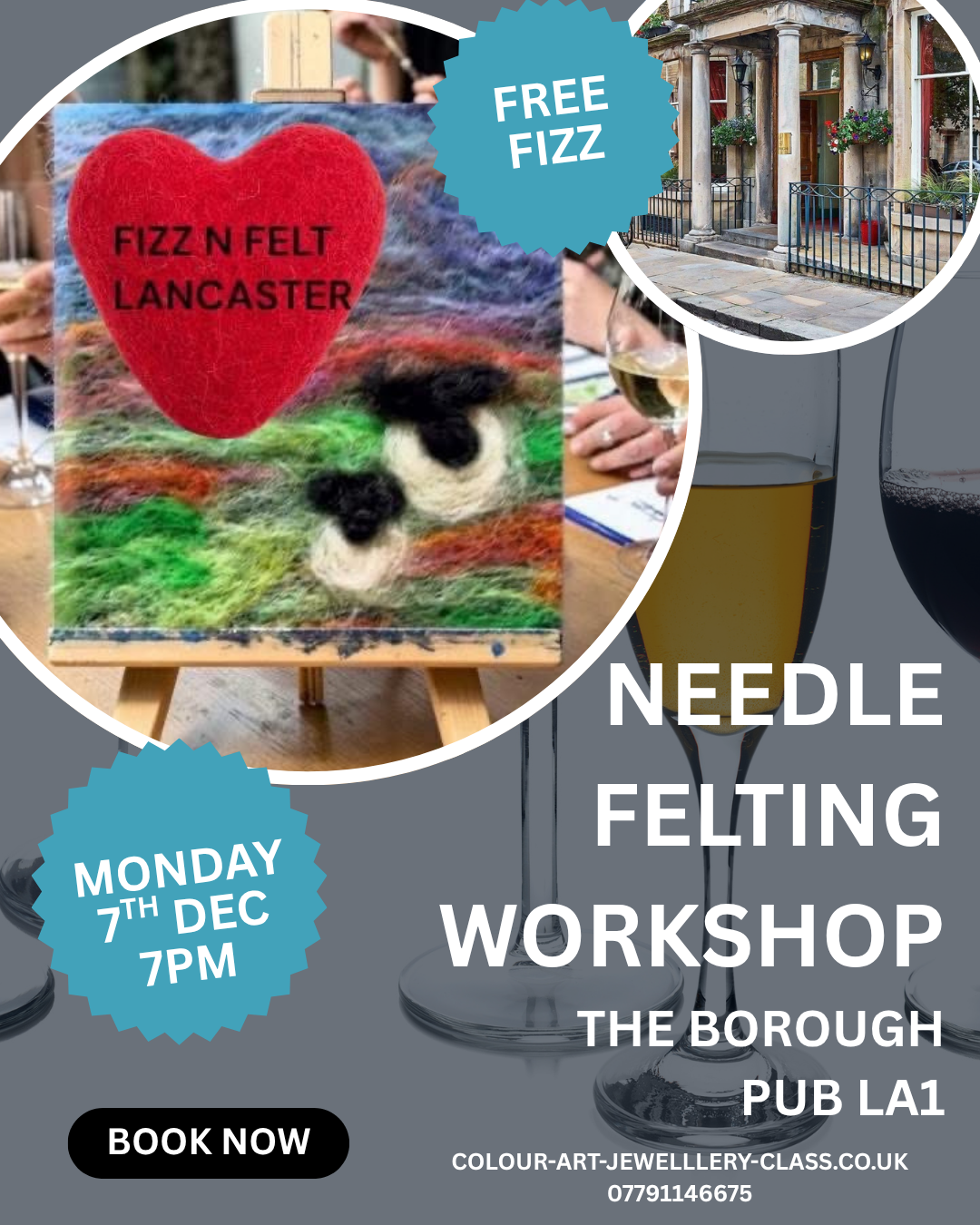 *Fizz n Felt Beginners Needle felted Sheep in Lake District, The Borough Pub Lancaster