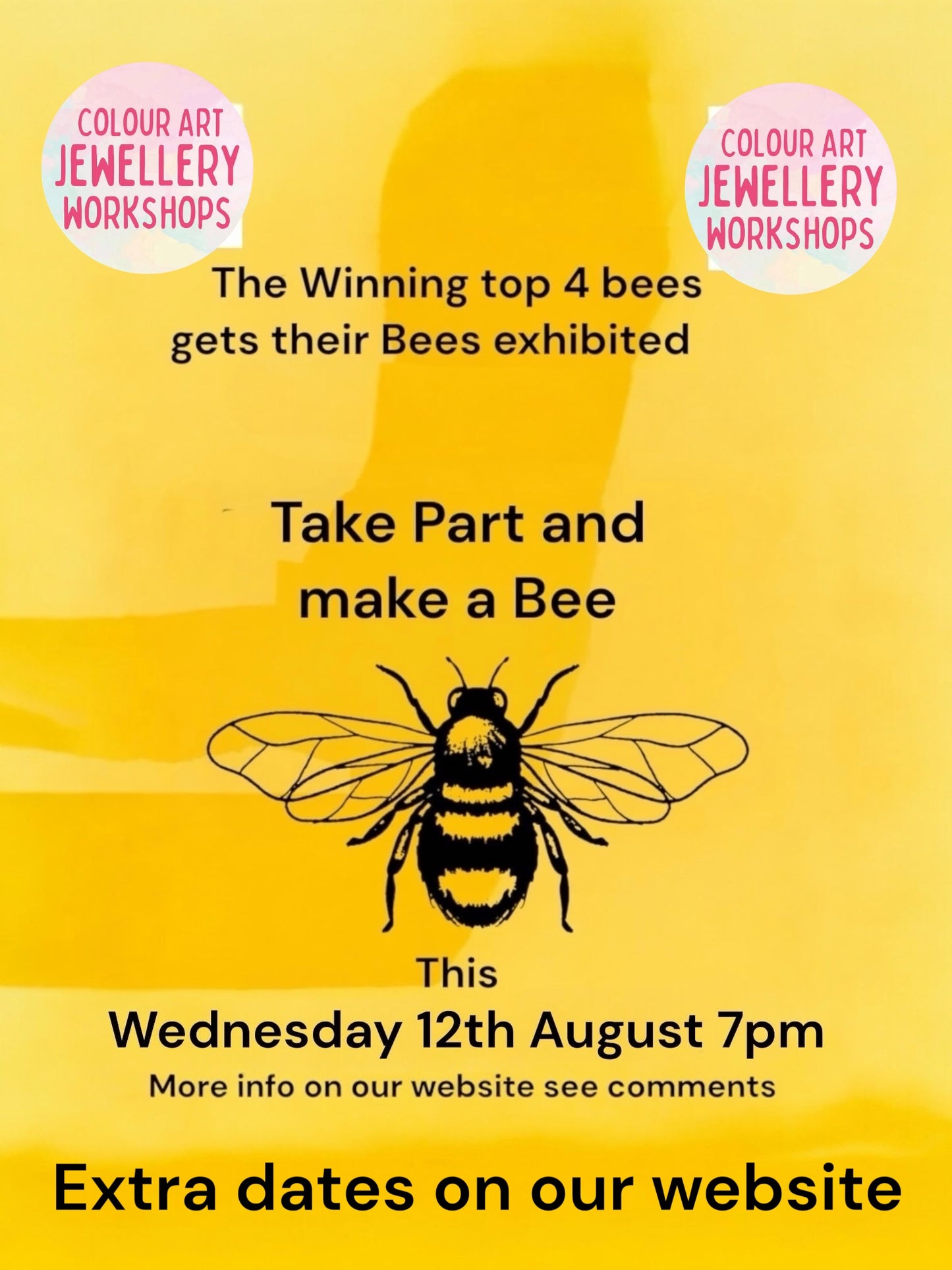 Garstang Summer Beginners Jewellery workshop Wed 12th August 7pm and extra dates Make a bee 🐝