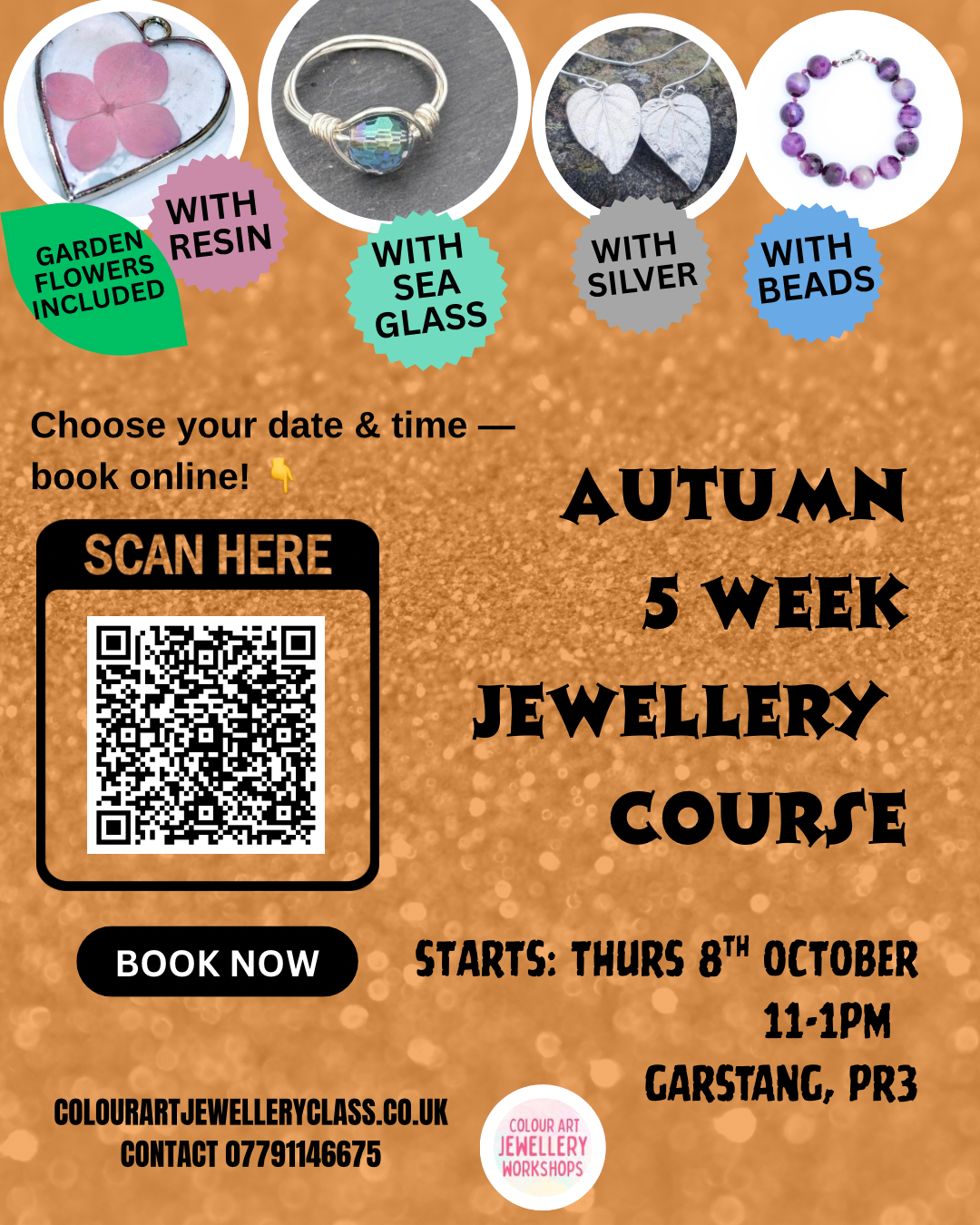 Autumn Jewellery Course or individual weeks — Thursday from 8th October | 5 Weeks | Garstang 🌼🍁🍂
