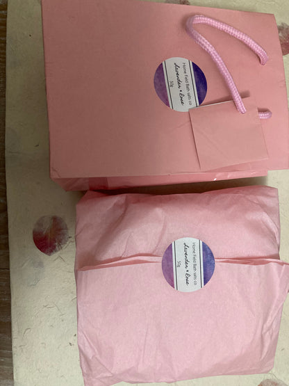 Rose Oil  Bath Bomb, Strawberry Soap in a Gift Heart Box