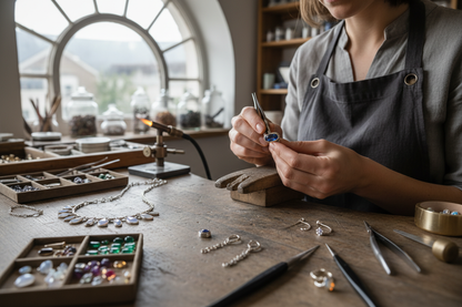 Premium art jewellery workshop scene