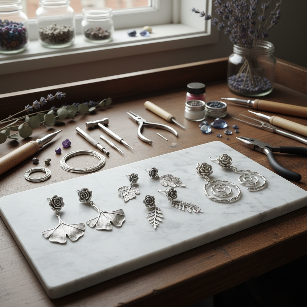 Silver earrings workshop